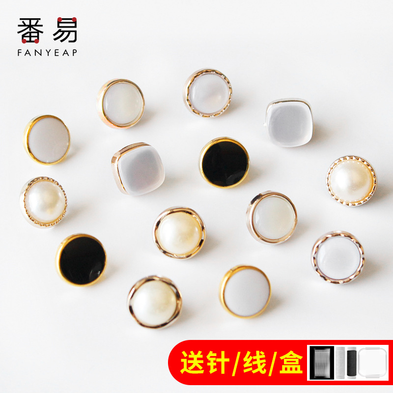 纽扣/珍珠A1P243-外套圆形针织衫小纽扣上衣开衫钮扣女士百搭时