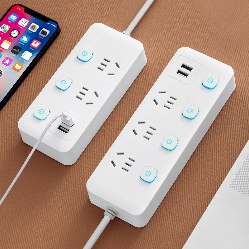 新国标智能排插USB插座板家用电源多功能开关插排接线板插板带线