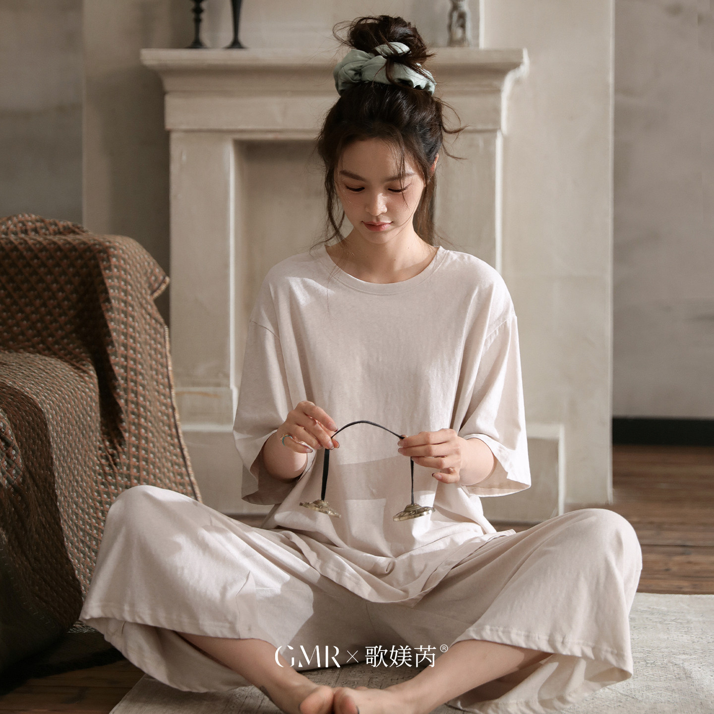 歌媄芮禅意中式简约纯棉睡衣夏女2026新款柔软冥想外穿家居服套装