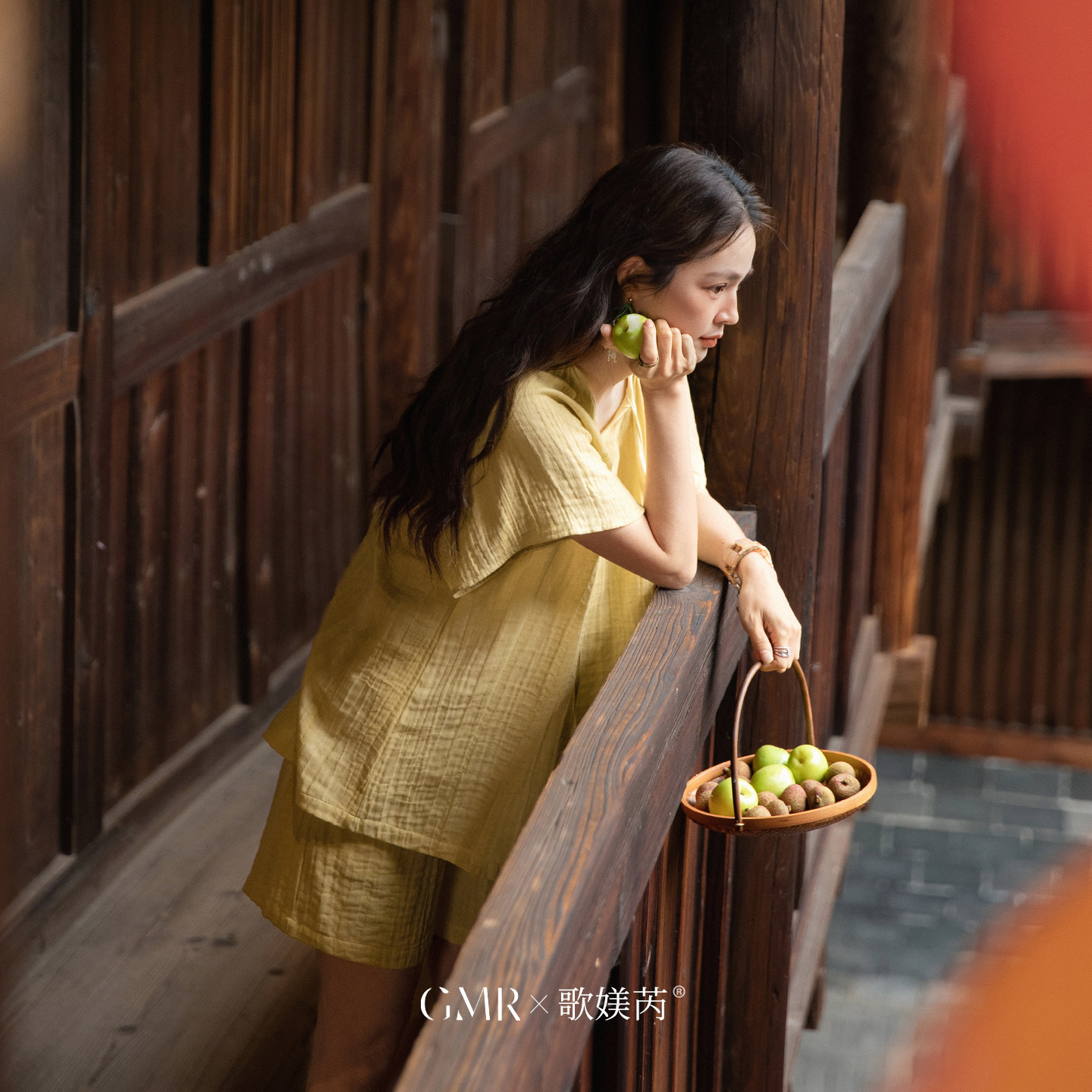 歌媄芮纯棉睡衣夏季女薄款短袖短裤夏天中式扎染家居服双层纱套装