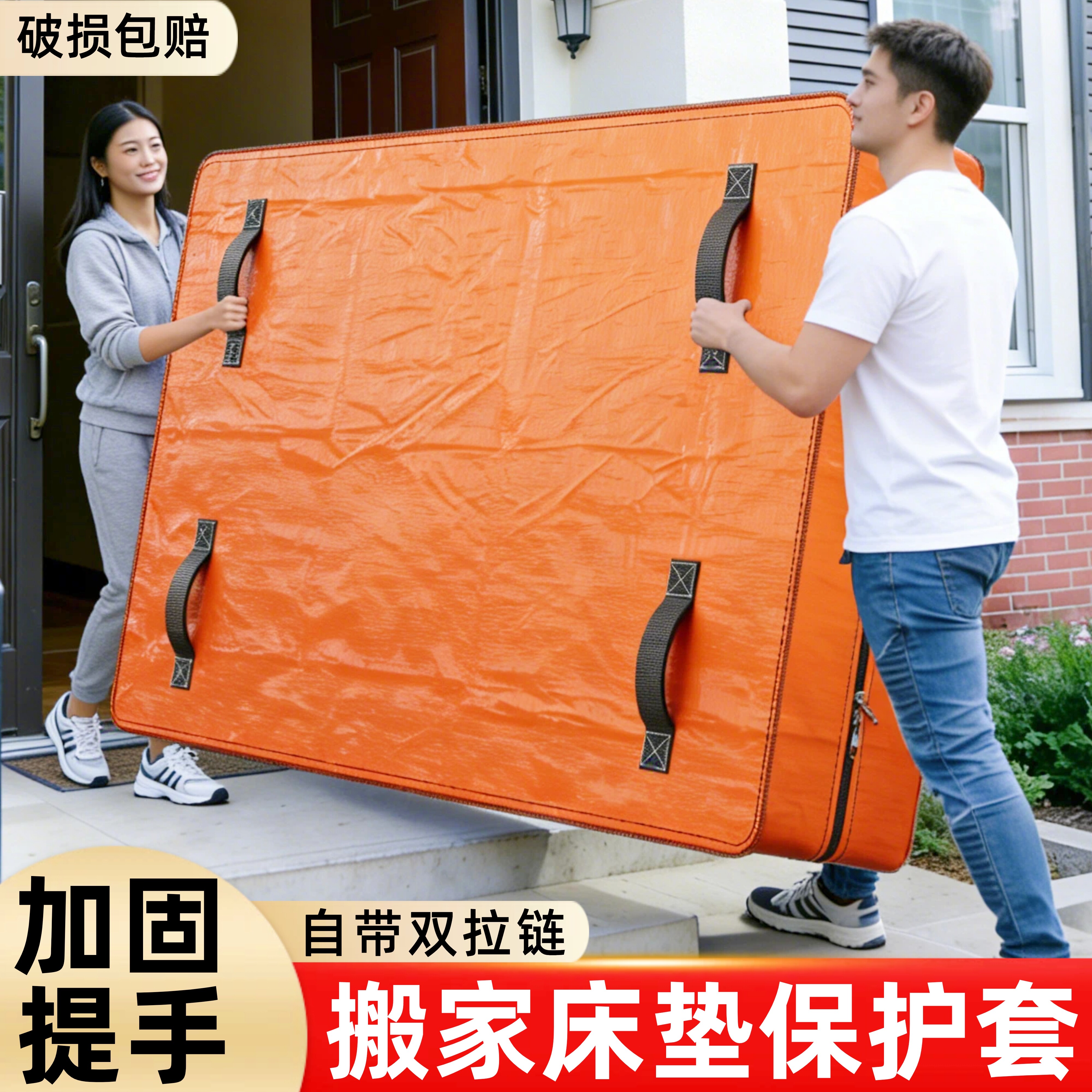 床垫打包袋搬家保护套外包装袋专用袋席梦思搬运罩防水提手拉链款