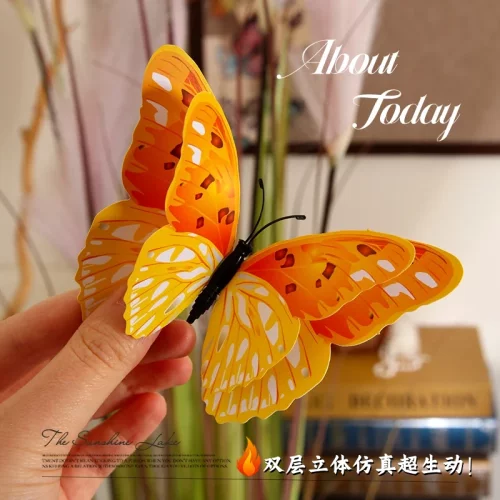 仿真3d立体蝴蝶冰箱自粘墙装饰品