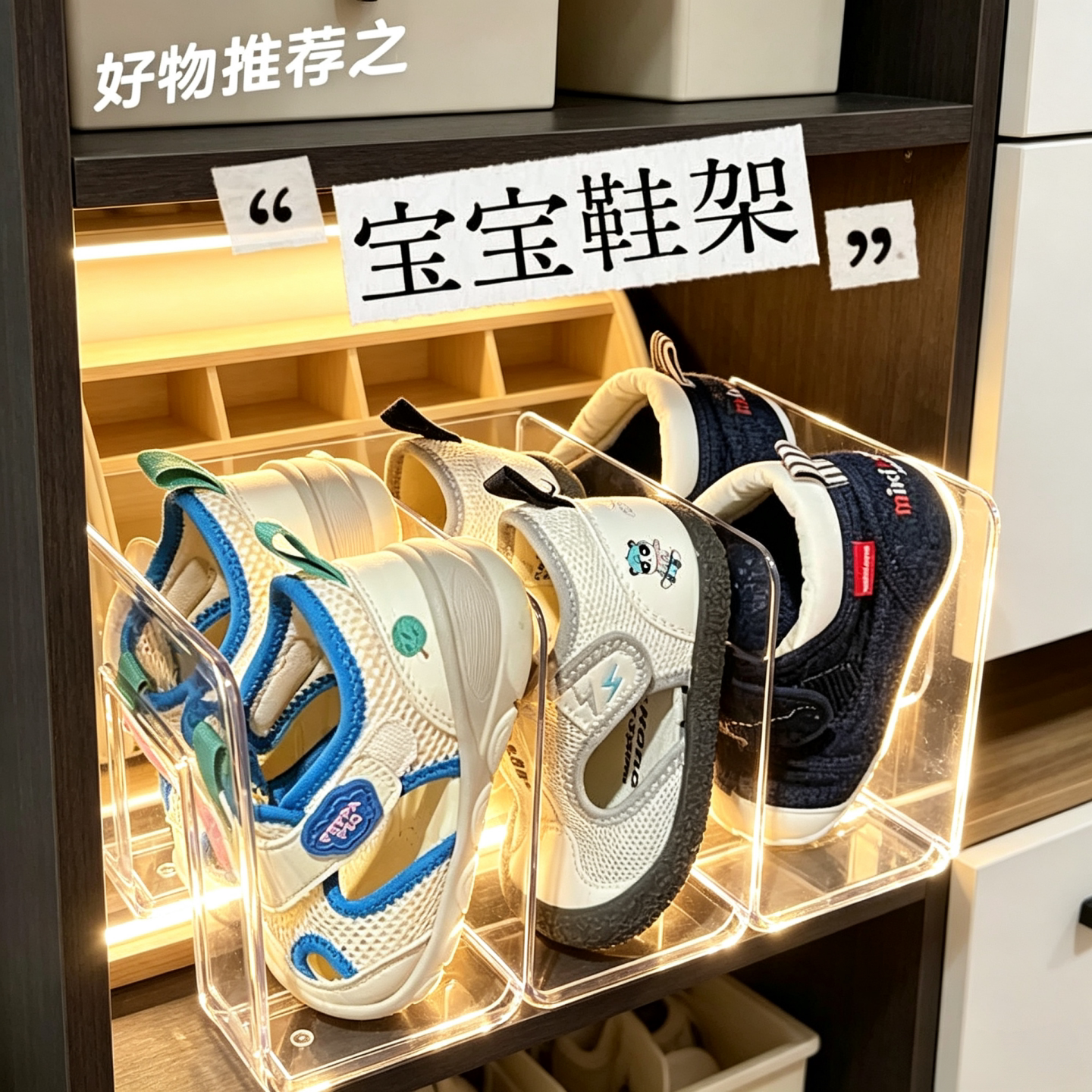 宝宝鞋子收纳架儿童鞋柜省空间