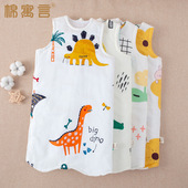 婴儿加厚纯棉睡袍秋冬季 睡袋男女童宝宝睡觉防踢被 儿童夹棉背心式