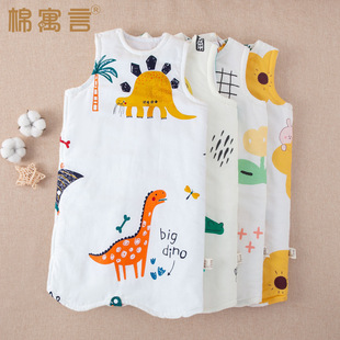 婴儿加厚纯棉睡袍秋冬季儿童夹棉背心式睡袋男女童宝宝睡觉防踢被