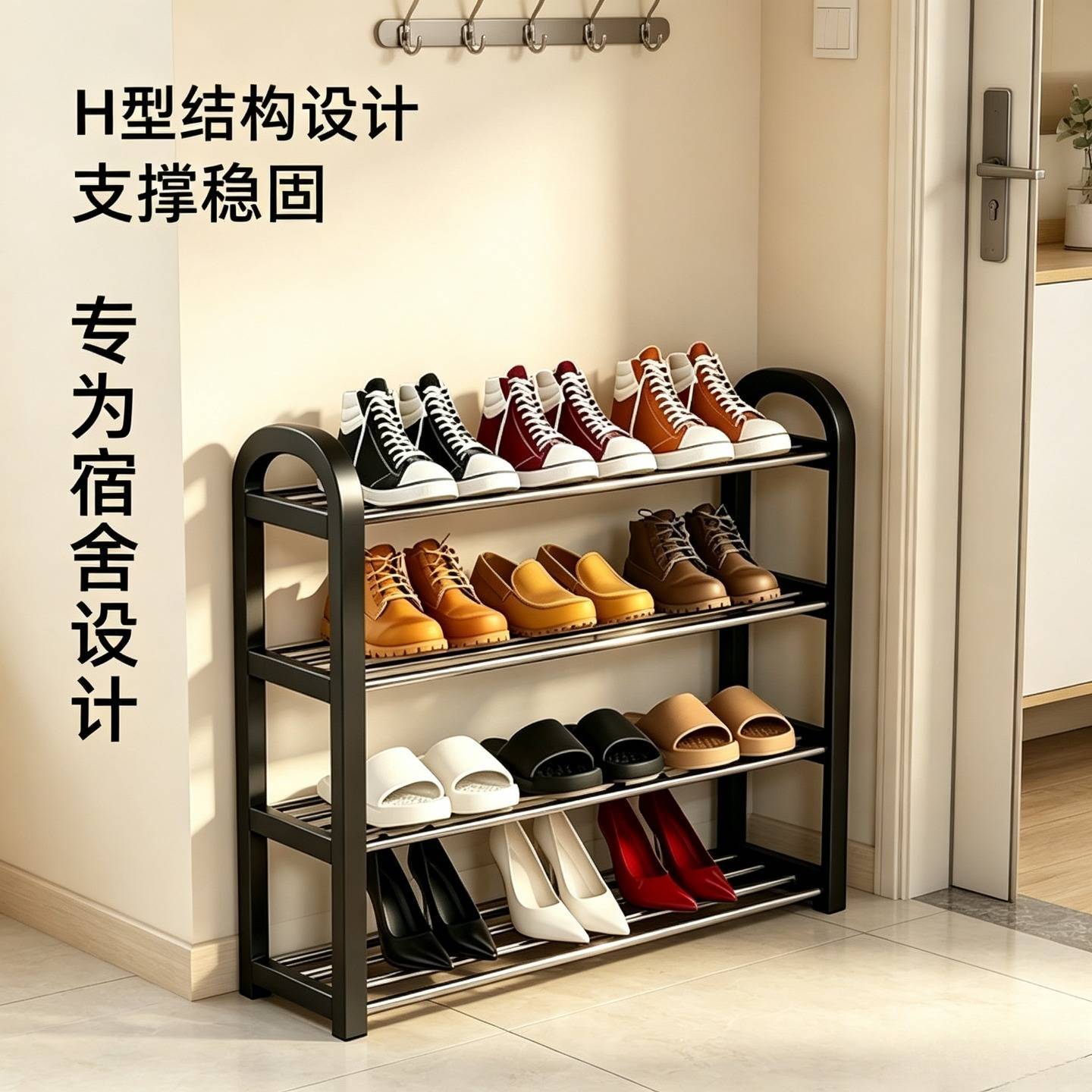 鞋架子多层家用简易门口结实大学生宿舍鞋架简约多功能鞋子收纳架