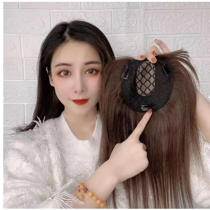 刘海假发女真发自然无痕头顶增发量蓬松遮白发空气刘海假发补发片