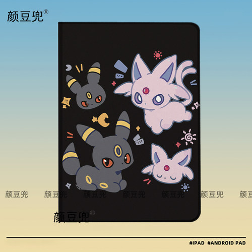 月亮伊布 宝可梦ipad十11代ipad10.2适用air5/6保护套matepad pro11 Air3笔槽mini5 6 7皮套小米6 7 8Pro华为