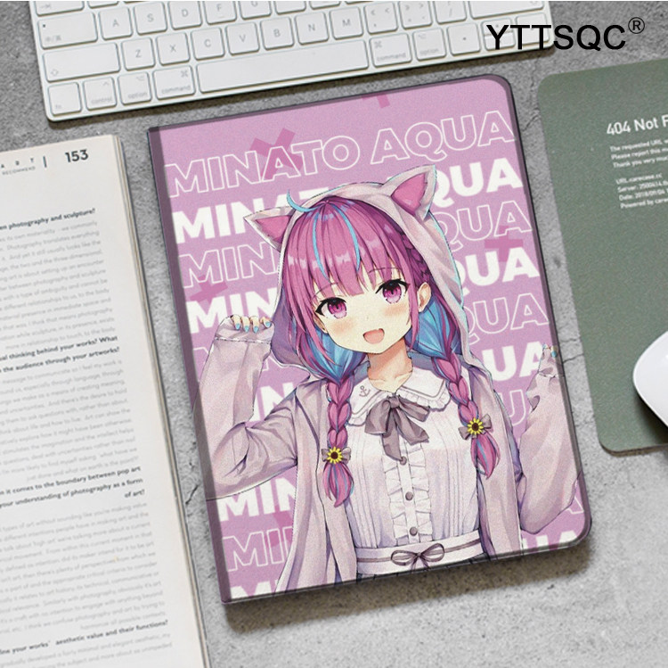 凑阿库娅hololive湊阿夸 ipad10.2适用于air3/4/5保护套matepad pro11笔槽mini5/6皮套Pro12.9荣耀v8小米6pro