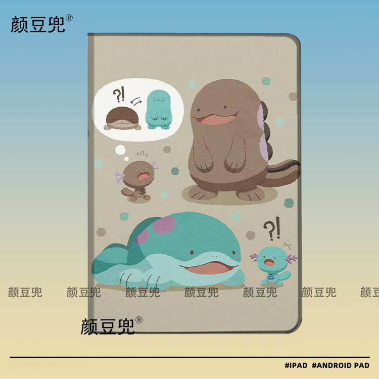 可爱 土王 乌波 宝可梦ipad10.2适用air5/6保护套matepad pro11 Air3笔槽mini5 6皮套小米5/6 7华为Air11.5寸