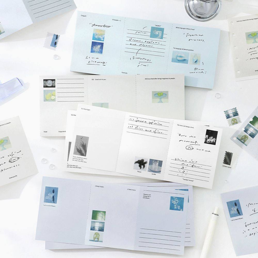 清仓 雾与长风系列三段装便签本240张入 ins素材手账装饰打底背景