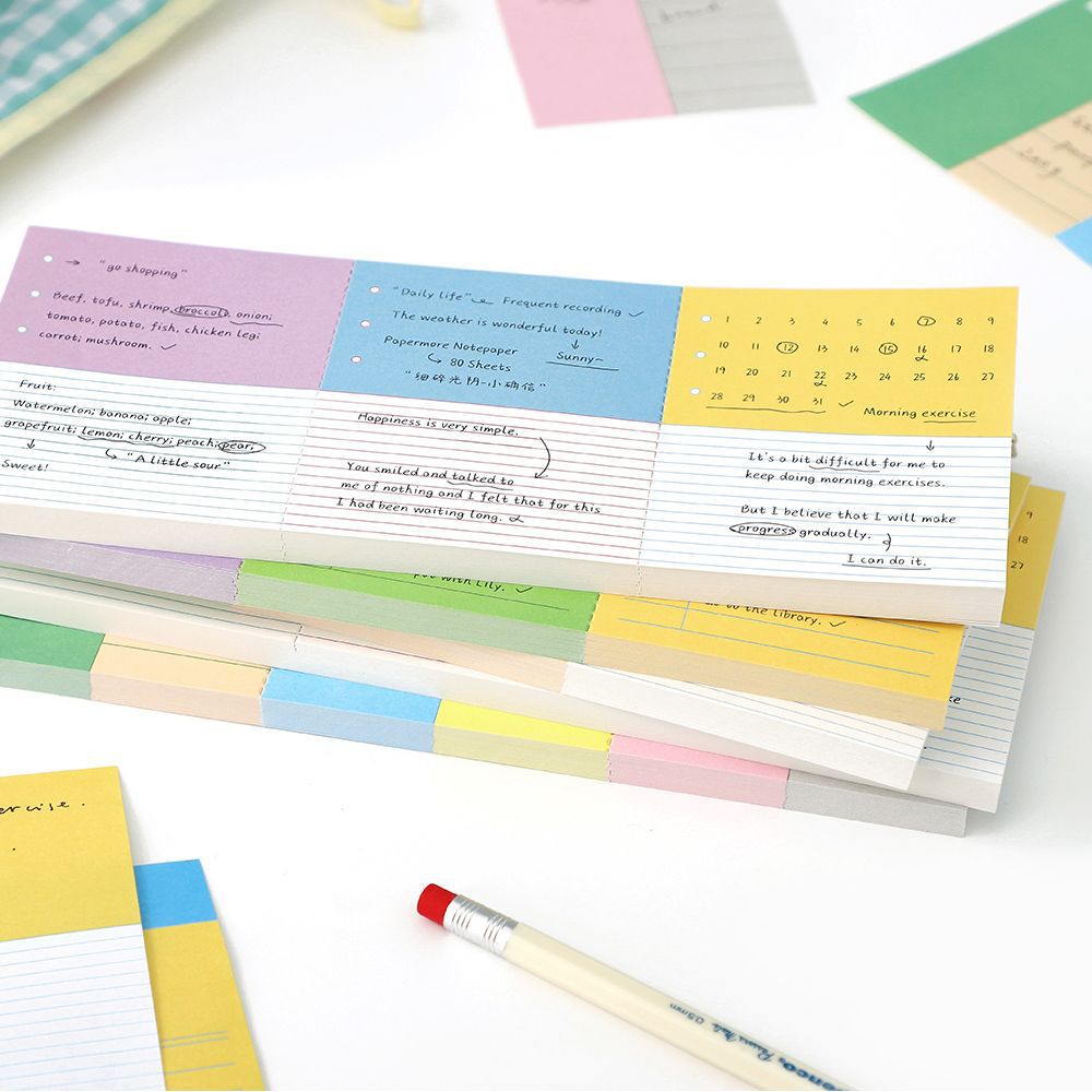 细碎光阴书写纸三段装便签本240张 简约可撕手帐打底装饰备忘留言
