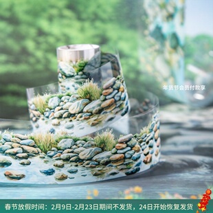 塞纳河畔系列造景PET防水胶带 河边石头植物花卉手帐装饰素材贴画
