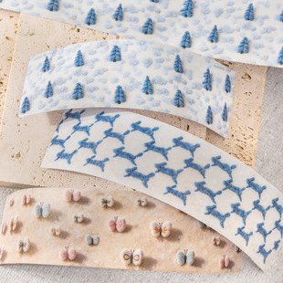 皆川拾梦系列白牛皮胶带 可爱卡通造景贴手账diy场景装饰拼贴画