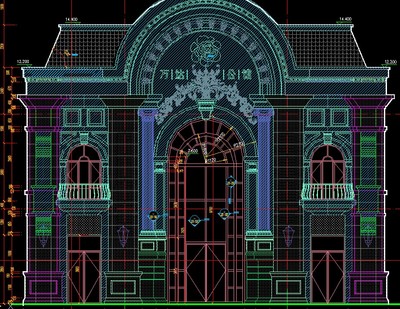 罗马柱建筑设计施工幕墙z石材GRC大理石欧式板干挂别墅CAD外立面