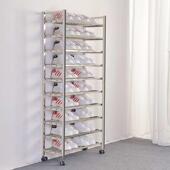 不锈钢鞋 结实耐用带轮子 架家用多层门口好看入户门省空间简易组装