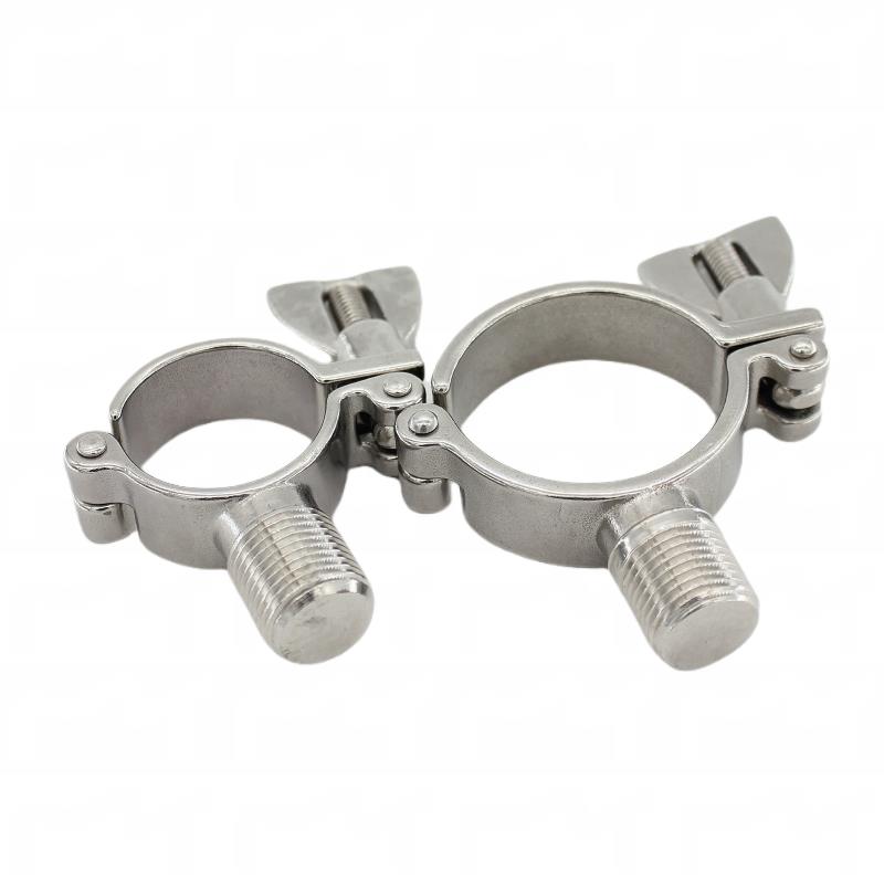 304不锈钢外螺纹管支架精铸管固定夹管托抱箍喉箍管卡扣4分外螺纹