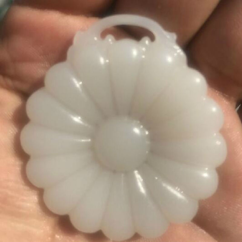 天然疆和田白玉花开富贵挂 白玉雪莲花玉兰花吊坠男女款