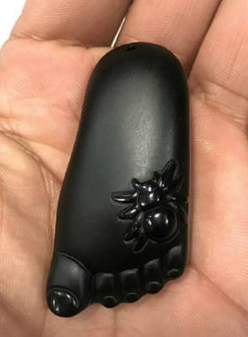 天然黑曜石磨砂a货玉牌吊坠