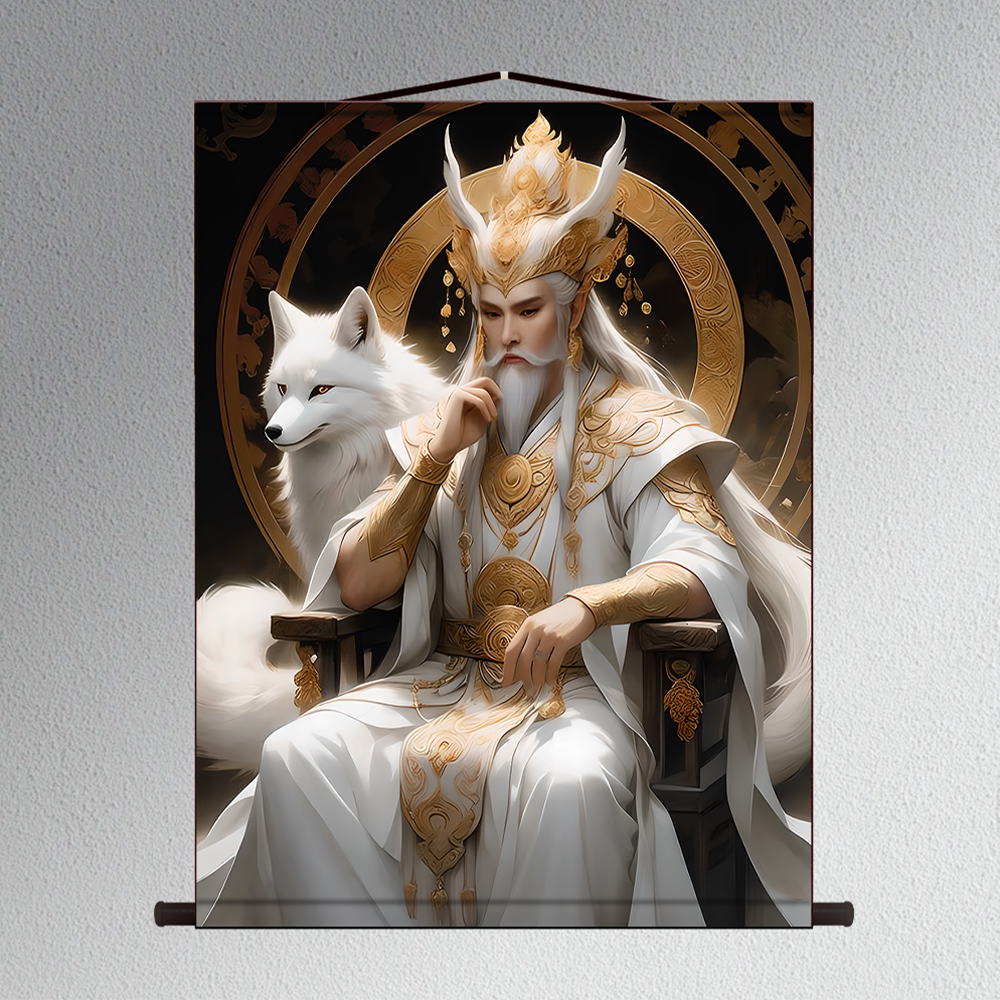 胡七爷胡天霸挂画胡家真身像出马堂口供奉装饰画东北马仙掌堂教主