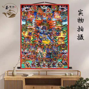 普巴金刚主题高清画像挂画墙壁装饰画茶室佛堂背景丝绸卷轴挂图