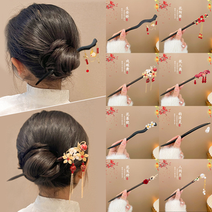 儿童马面裙配饰新中式 盘发发钗簪子 流苏发簪女童古风汉服头饰夏季