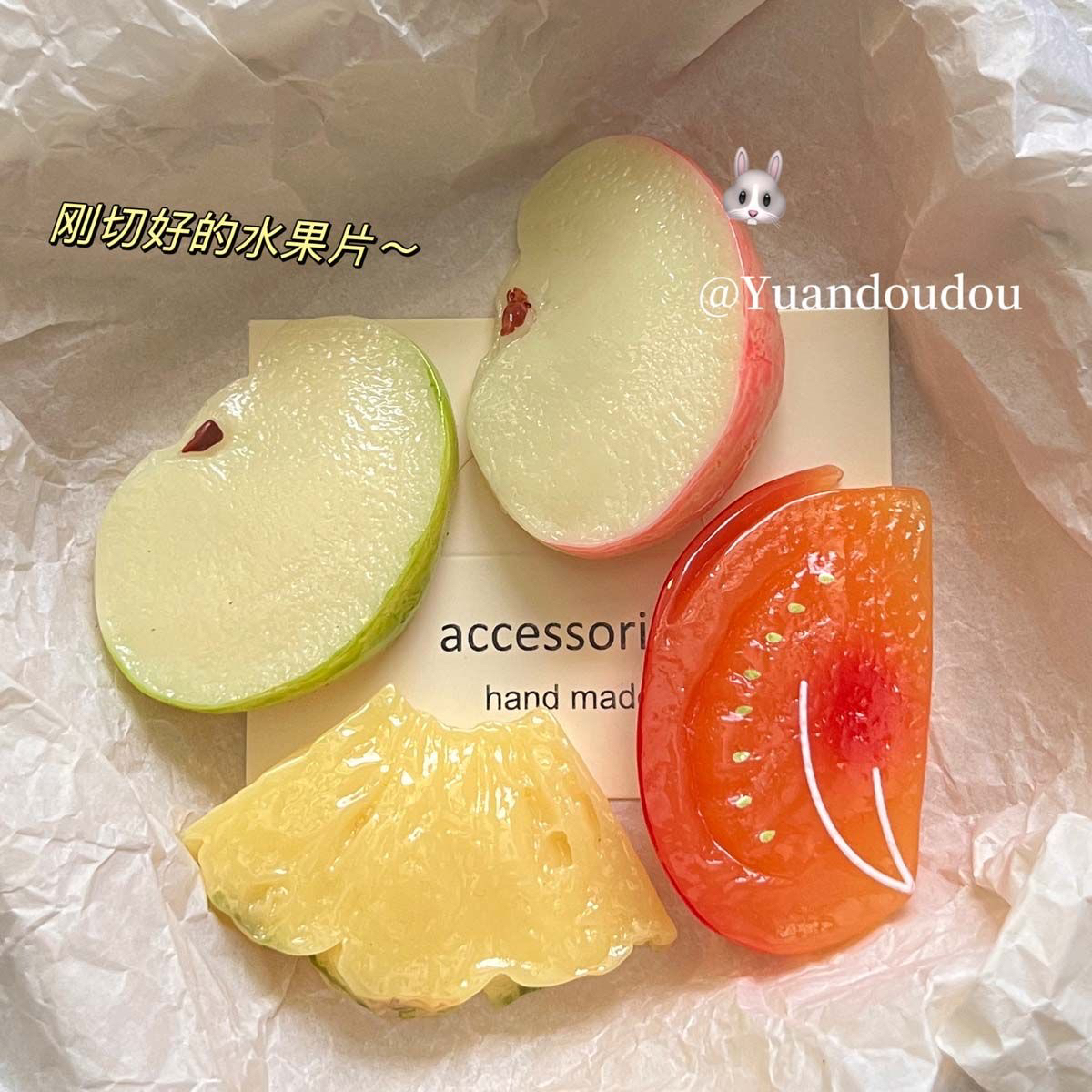 搞怪趣味青苹果片发夹女可爱侧边刘海夹子无痕鸭嘴夹碎发发卡头饰