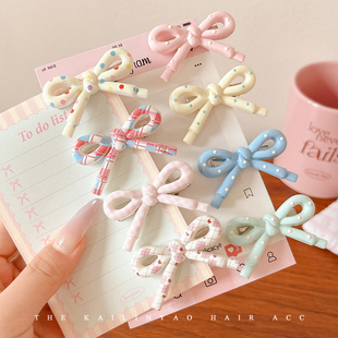 甜美少女蝴蝶结发夹前额侧边刘海夹儿童发卡可爱碎发鸭嘴夹子头饰