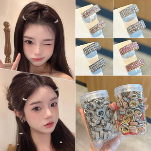 银色金属水钻发扣发夹虞书欣同款高级感洋气甜酷风刘海发夹扣发饰