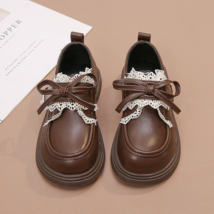 女童洋气小皮鞋2025春秋新款黑色软底公主鞋英伦风儿童乐福表演鞋