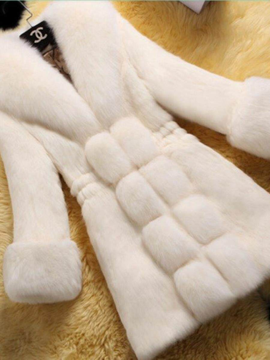 2024 새로운 겨울 코트 두꺼운 느슨한 중간 길이 모피 코트 여성 패션 디자인 고귀하고 단순한 유행 스타일