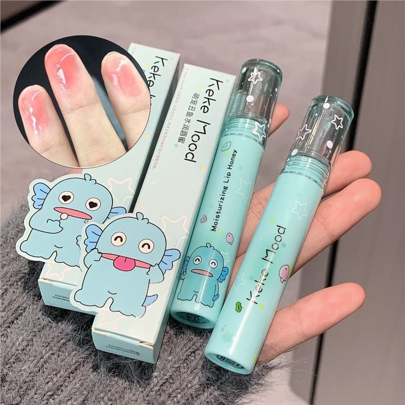 KeKeMood丑鱼联名唇蜜水光唇釉不易沾杯不易掉色口红学生素颜唇彩