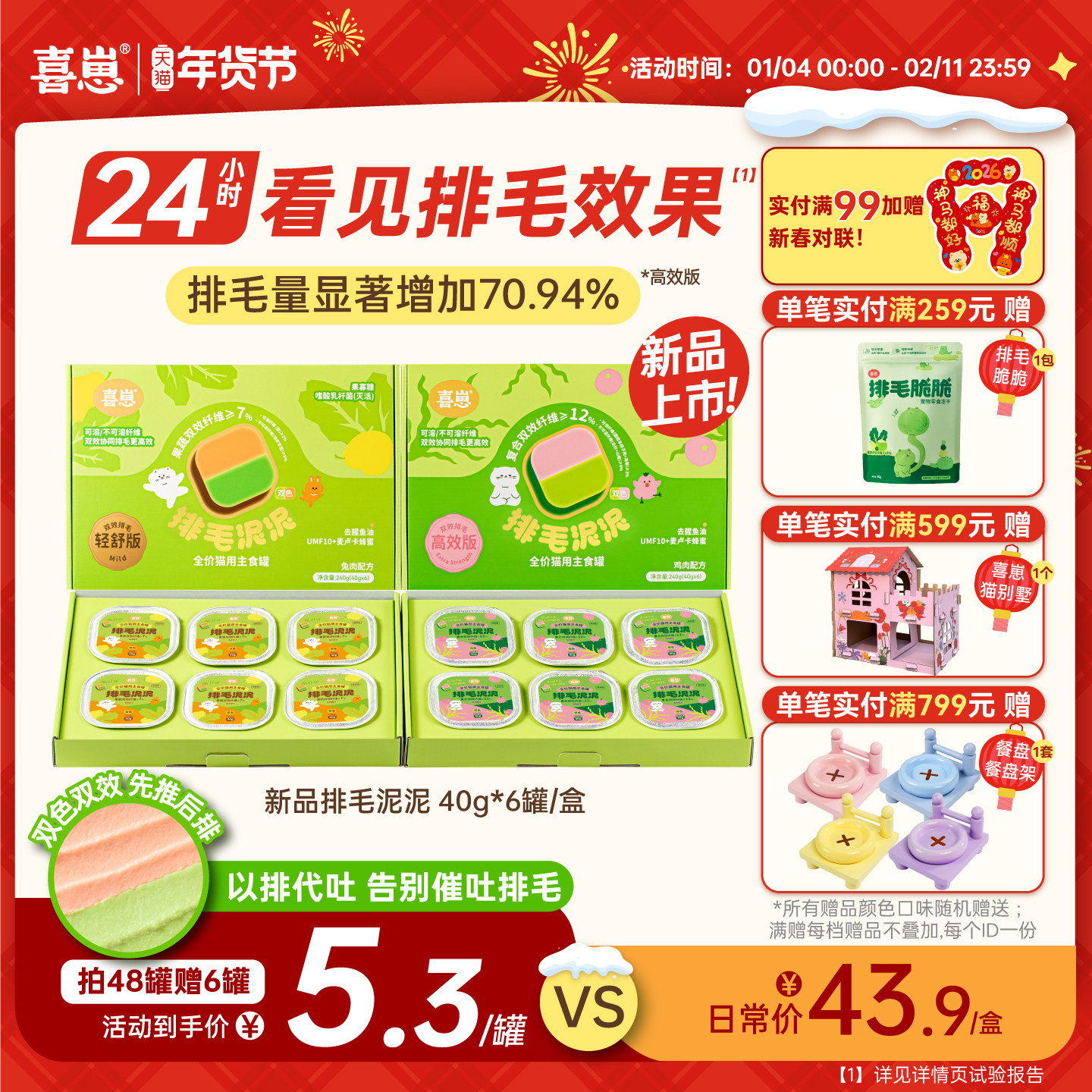 【新品】喜崽排毛罐主食功能湿粮猫咪温和化毛呵护肠胃专用罐头,宠物/宠物食品及用品,猫全价湿粮/主食罐,淘宝优惠券,粉丝福利购,淘宝优惠卷