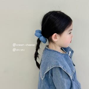 [ZHIZHI]多巴胺春天花瓣发圈儿童牛仔蓝花朵发绳宝宝立体头绳