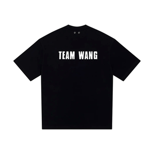 王嘉尔同款 白色字母logo宽松休闲高级感男女短袖 WANG新品 TEAM T恤