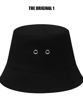 新品王嘉尔潮牌同款简约百搭显脸小黑色潮牌男女遮阳渔夫帽