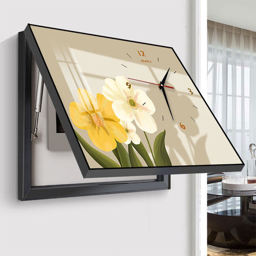 电表箱装饰画带钟表配电箱遮挡