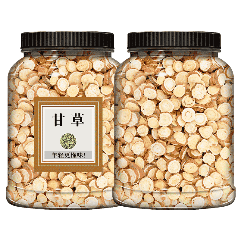 甘草片500克g红皮生甘草非特级野生泡茶搭麦冬胖大海干粉泡水天然