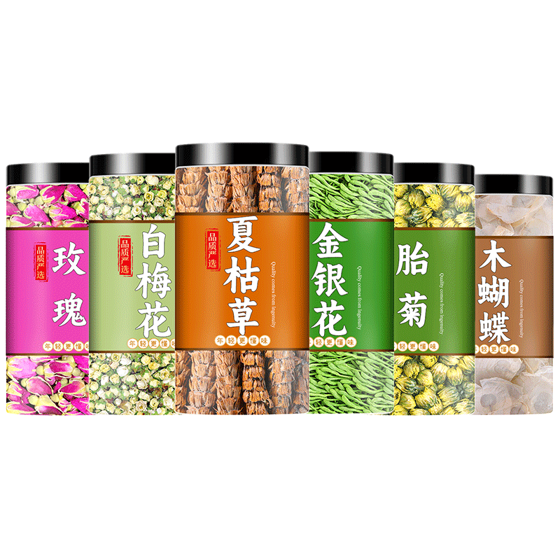 夏枯草白梅花玫瑰金银花胎菊