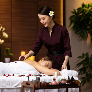 美容师工作制服女 按摩院水疗会所技师服spa加长款工作服套装