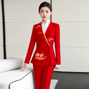 套裙酒店前台工作装 空姐制服职业套装 女气质美容师工作服高端西装