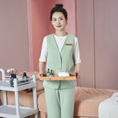 美容师工作服马甲套装 女夏气质皮肤管理美容院纹绣SPA技师服