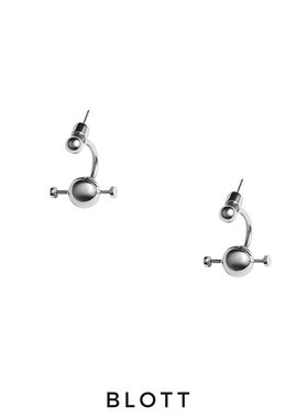 BLOTT官方店 原创设计双球平衡杆男女同款纯银耳针时尚耳环耳饰