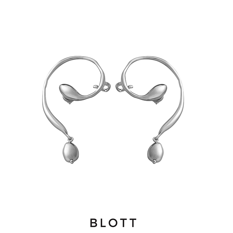 【辛芷蕾同款】BLOTT 原创设计 藤蔓环绕金银水滴耳环