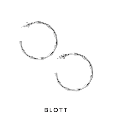【惠英红同款】BLOTT 原创设计 竹节夸张大圈c型金银耳环