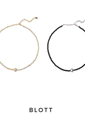 BLOTT 新年系列 元宝黄水晶黑玛瑙串珠项链