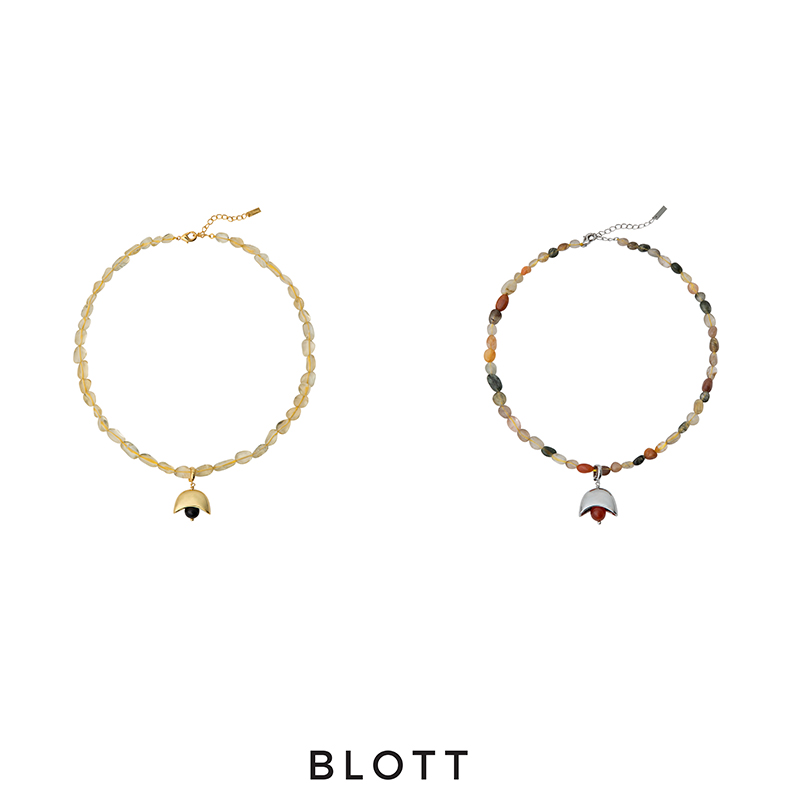 【赵丽颖同款】BLOTT好运系列招财水晶彩色水晶 元宝黑红玛瑙项链