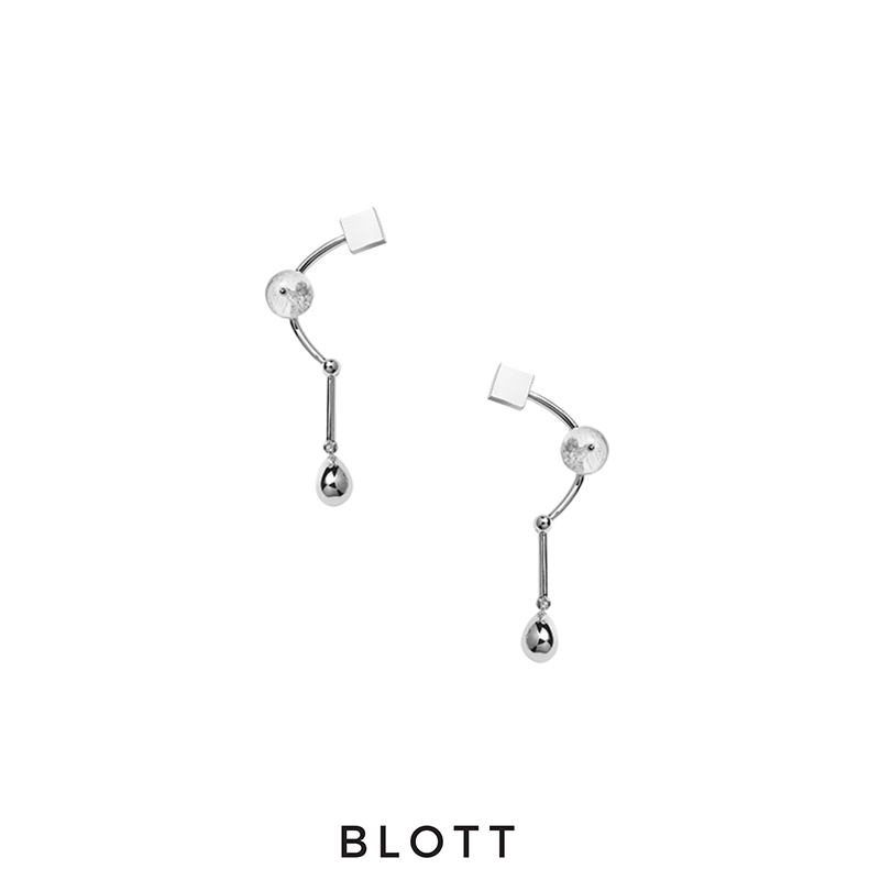 blott官方店几何水晶长款耳环