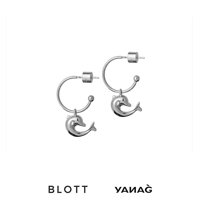 blott可爱男女珐琅彩海豚元素