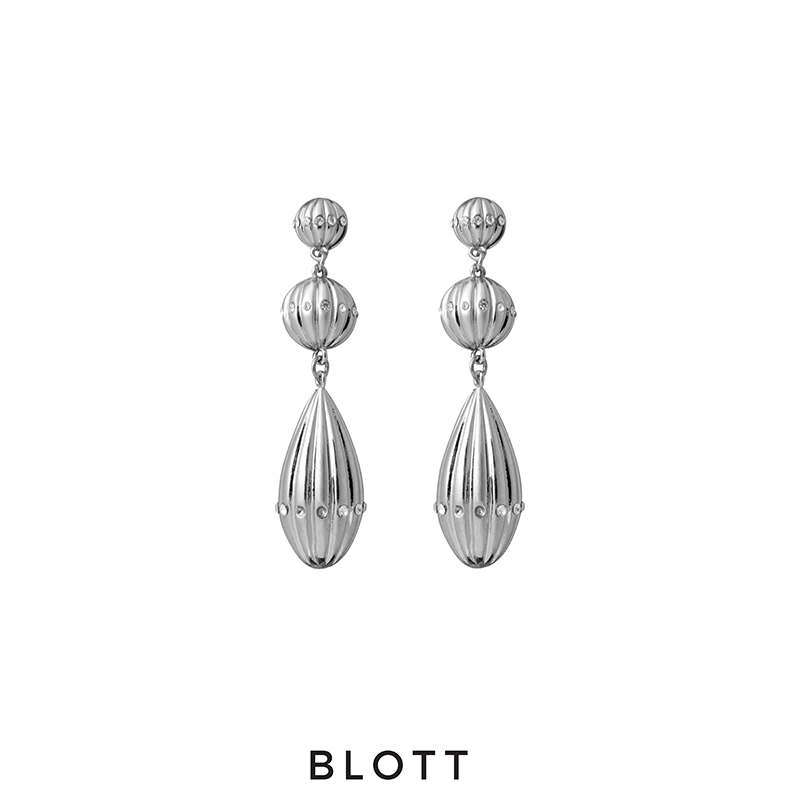 BLOTT 三颗种子金银长耳环耳饰
